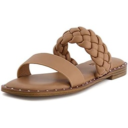 CUSHIONAIRE Womens Varro braided slide sandal +Memory Foam