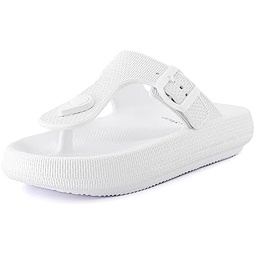 CUSHIONAIRE Womens Flo thong recovery cloud pool slide sandal with +Comfort