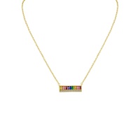 14K Goldplated & Cubic Zirconia Bar Pendant Necklace