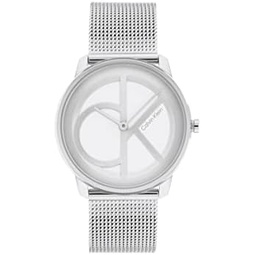 Calvin Klein CK Iconic - Mens and Womens Quartz Wristwatch - Stainless Steel Bracelet - Water Resistant 3 ATM/30 Meters - Premium Fashion Timepiece for Every Occasion - 32mm 35mm 4