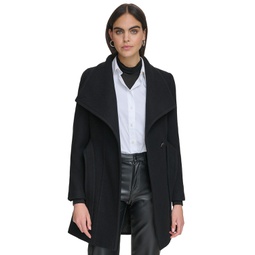 Womens Asymmetrical Belted Wrap Coat Created for Macys