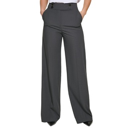 Womens Whitney Button Front Wide Leg Pants