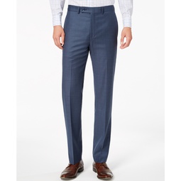 Mens Solid Classic-Fit Suit Pants
