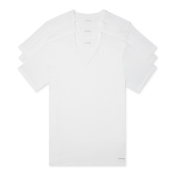 Mens 3-Pack Cotton Classics Short-Sleeve V-Neck Undershirts