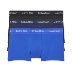 Mens 3-Pack Cotton Stretch Low-Rise Trunk Underwear
