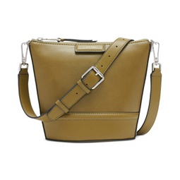 Ash Top Zipper Leather Adjustable Crossbody Bag