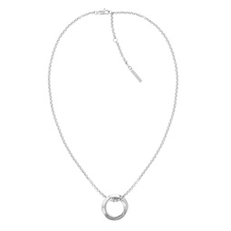 Womens Silver-Tone Stainless Steel Chain Necklace