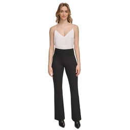 Womens Wide Waistband Pull-On Pants
