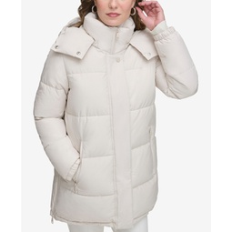 Womens Hooded Stand-Collar Puffer Coat