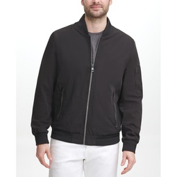 Mens Full-Zip Flight Jacket with Embroidered Tonal Logo