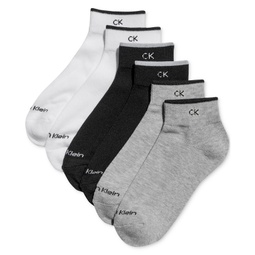 Womens 6-Pk. Solid Cushion Quarter Socks