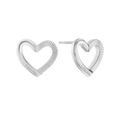 Womens Stainless Steel Heart Earrings