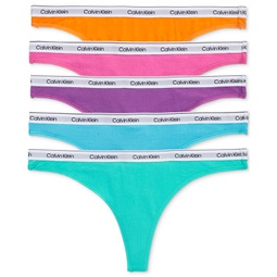 Womens 5-Pk. Modern Logo Low-Rise Thong Underwear QD5221