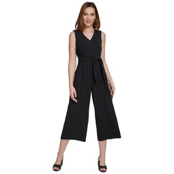 Womens Cropped Straight-Leg Jumpsuit