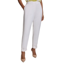 Petite Mid-Rise Cuffed Ankle Pants