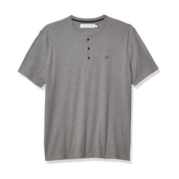 Calvin Klein Short Sleeve Henley Ribbed Logo T-Shirt