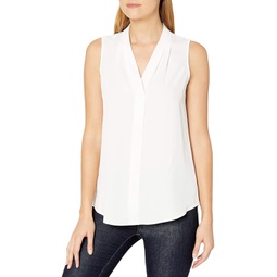 Womens Calvin Klein Sleeveless Blouse with Inverted Pleat (Standard and Plus)