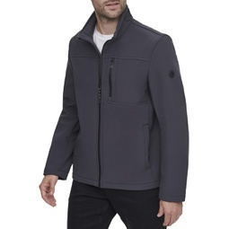 Mens Calvin Klein Water Resistant Soft Shell Open Bottom Jacket (Standard and Big & Tall)