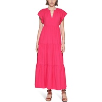 Calvin Klein Flutter Sleeve Gauze Midi Dress