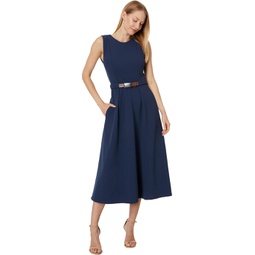 Womens Calvin Klein A-Line Midi with Belt