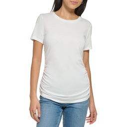Womens Calvin Klein Short Sleeve Ruched Side Tee