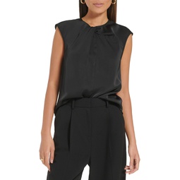 Calvin Klein Sleeveless Twist Neck Top