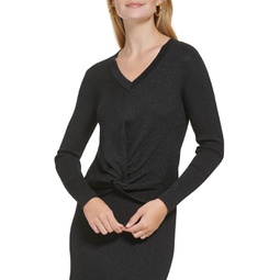 Womens Calvin Klein V-Neck with Knot Detail