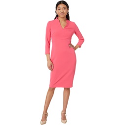 Womens Calvin Klein 3/4 Sleeve Scuba Crepe Dress