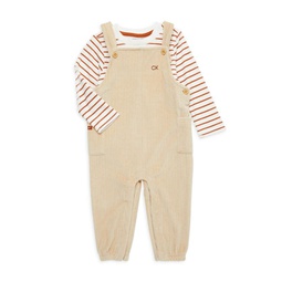 Baby Boy's 2-Piece Striped Tee & Overall Set