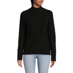 Cable Knit Mockneck Sweater