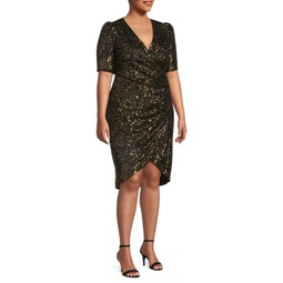 Sequin Ruched Asymmetric Dress
