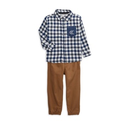Baby Boys 2-Piece Plaid Shirt & Pants Set