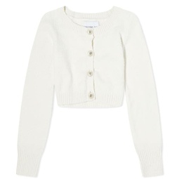 Calvin Klein Super Cropped Boucle Cardigan Ivory