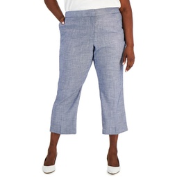 plus womens knit office cropped pants