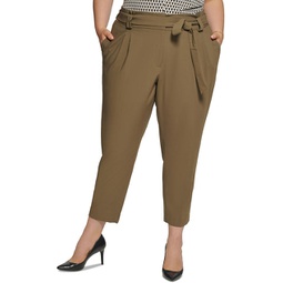 plus womens stretch tapered ankle pants