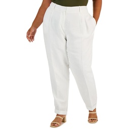 plus womens pleat front wear to work ankle pants