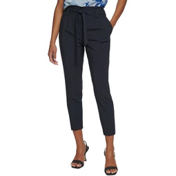 petites womens stretch wear-to-work ankle pants