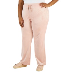 plus womens stretch pull on wide leg pants