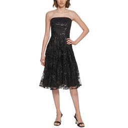 womens embroidered midi cocktail and party dress