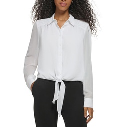 womens sheer lined blouse