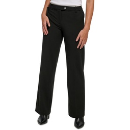 womens front pleats pockets trouser pants