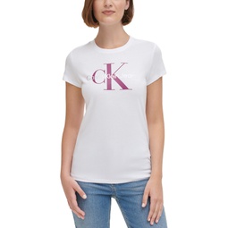 Womens Monogram Logo Short-Sleeve Iconic T-Shirt