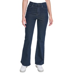 Womens High-Rise Stretch Flare Jeans