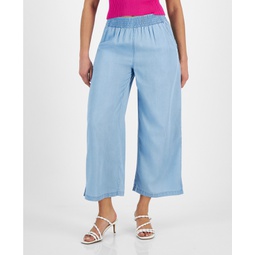 Petite High-Rise Cropped Wide-Leg Pants