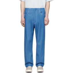 Blue Normal Jeans 241109M186001