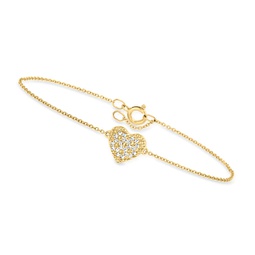 canaria diamond heart bracelet in 10kt yellow gold