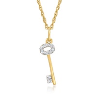 canaria diamond-accented key pendant necklace in 10kt yellow gold