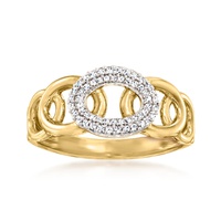 canaria diamond oval-link ring in 10kt yellow gold