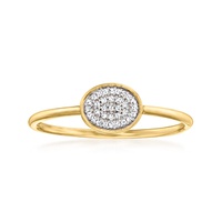 canaria pave diamond-accented oval ring in 10kt yellow gold
