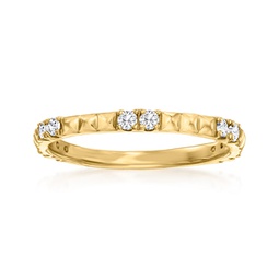 canaria diamond ridged ring in 10kt yellow gold